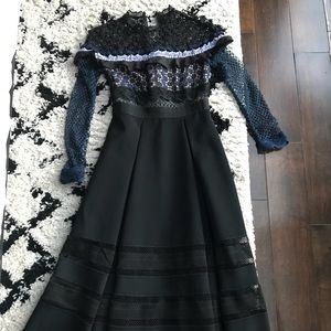 Self Portait Bellis Lace Trim Dress